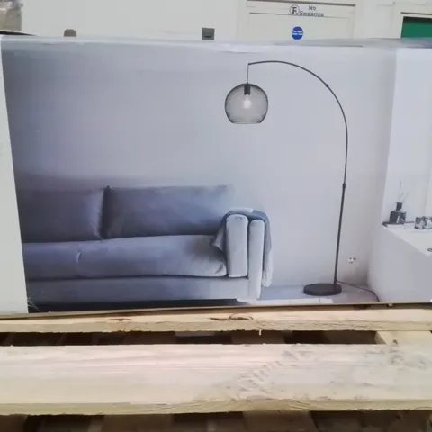 BOXED HARRISON ARC FLOOR LAMP MATT BLACK 