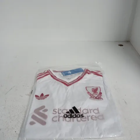 LIVERPOOL FC ADIDAS FOOTBALL JERSEY – WHITE AWAY KIT, UK M
