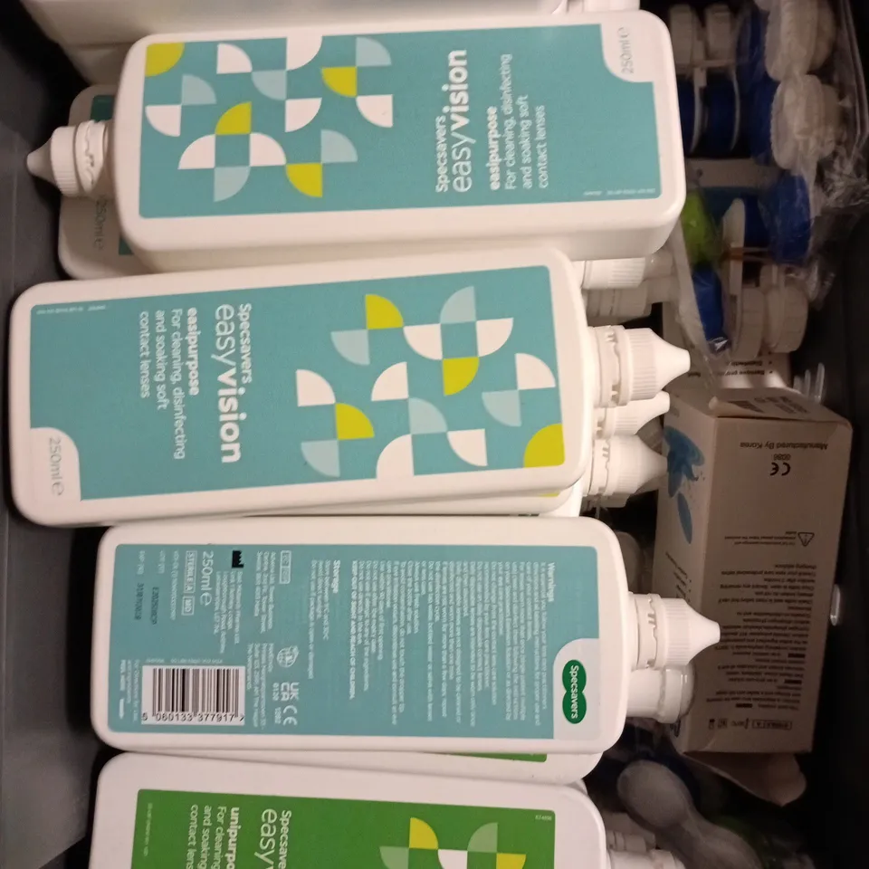 APPROXIMATELY 25 ASSORTED CONTACT LENS SOLUTIONS