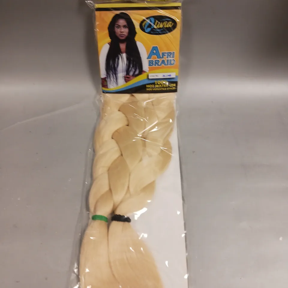 APPROXIMATELY 20 SEALED OLIVIA AFRI BRAID HAIR PIECES - BLOND 