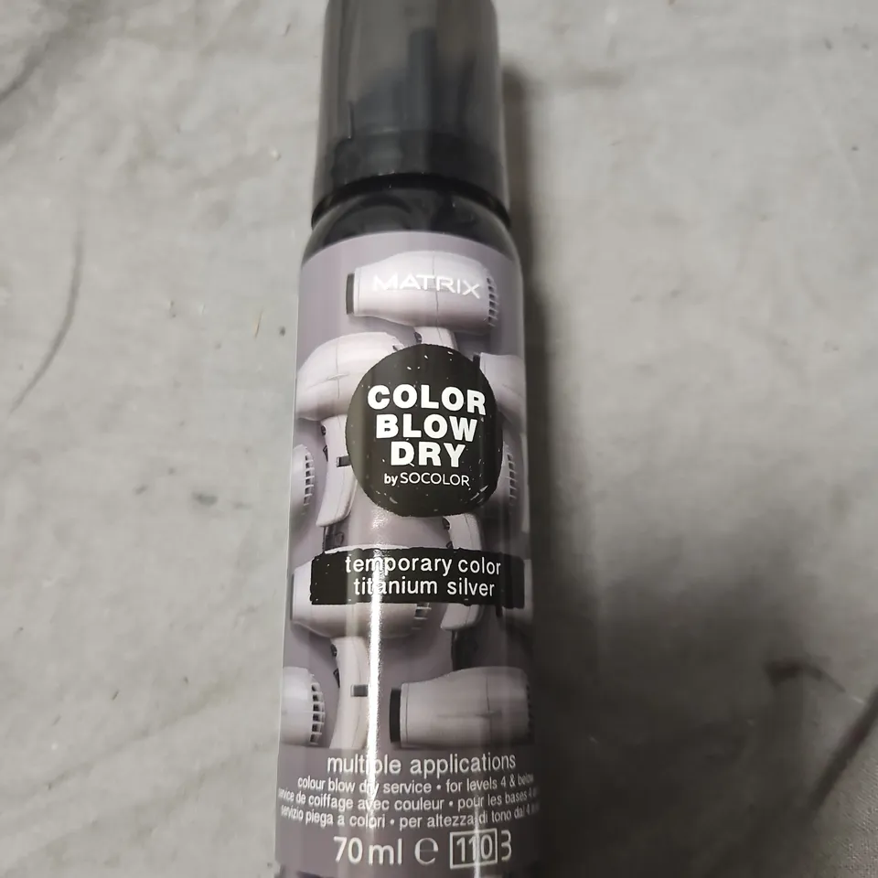 BOX OF APPROXIMATELY 24 MATRIX COLOR BLOW DRY TEMPORARY COLOR TITANIUM SILVER – 70ML 
