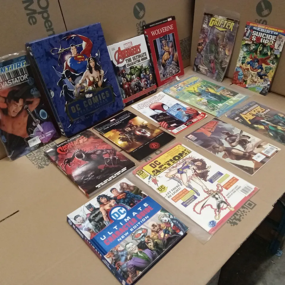 BOX TO CONTAIN A LARGE ASSORTMENT OF COMIC BOOKS AND SIMILAR RELATED READING MATERIAL