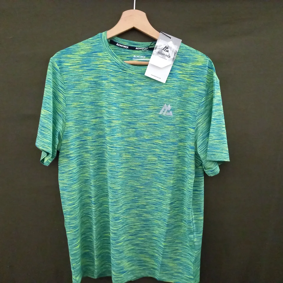MONTIREX TRAIL 2.0 TEE IN GREEN/BLUE - LARGE