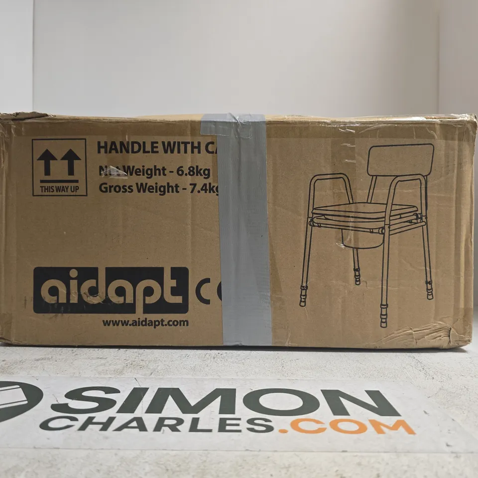 AIDAPT COMMODE CHAIR WITH BACKREST – BOXED