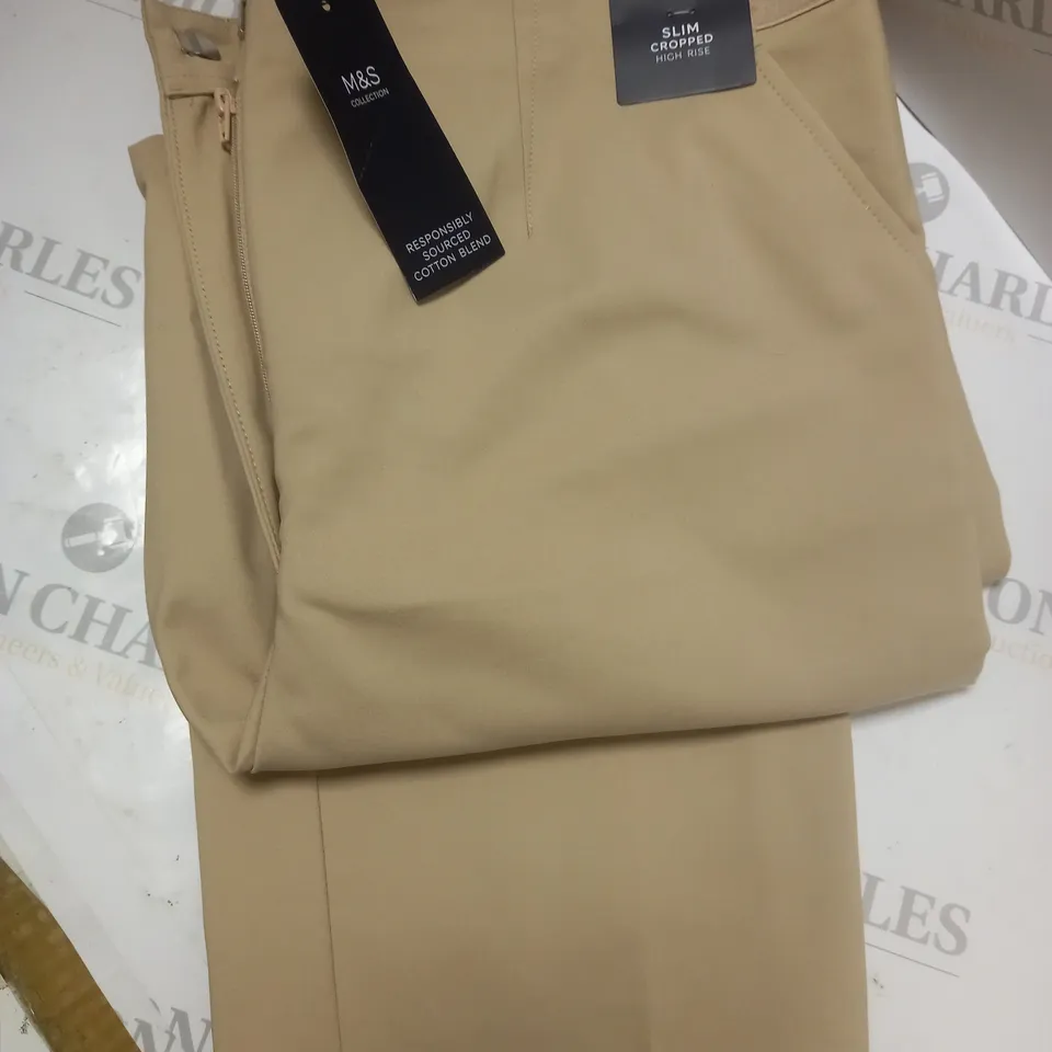 M&S REGUALR LENGTH TROUSERS, SAND - SIZE 18