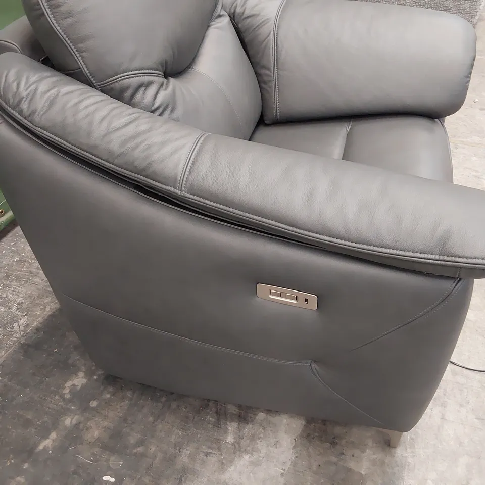 QUALITY BRITISH DESIGNER G PLAN JACKSON POWER RECLINING EASY CHAIR CAMBRIDGE PETROL BLUE LEATHER 