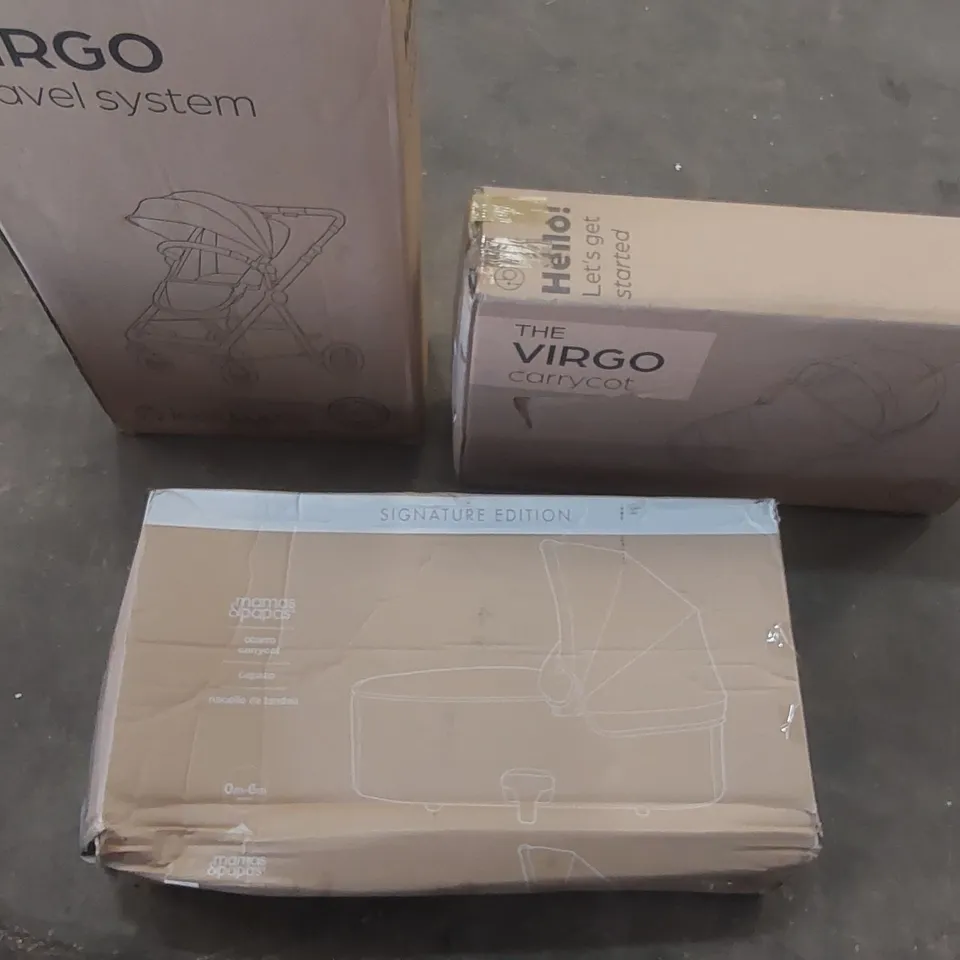 3x BOXES OF ASSORTED DESIGNER PRAM PARTS 