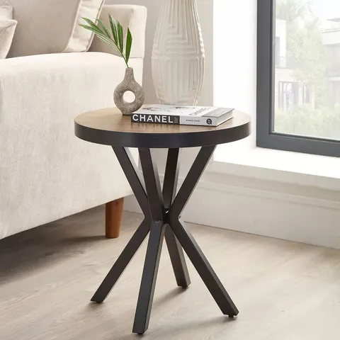 BOXED OSLO ROUND SIDE TABLE 