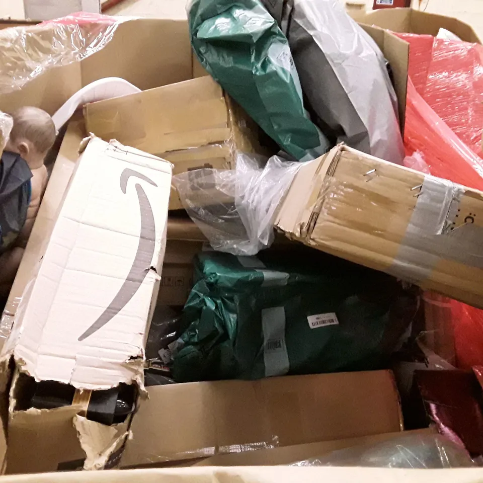 PALLET OF ASSORTED PRODUCTS INCLUDING BED SLATS, DANCE MAT, POP UP TENT, FOAM TOY SWORD & SHIELD, TV WALL MOUNT