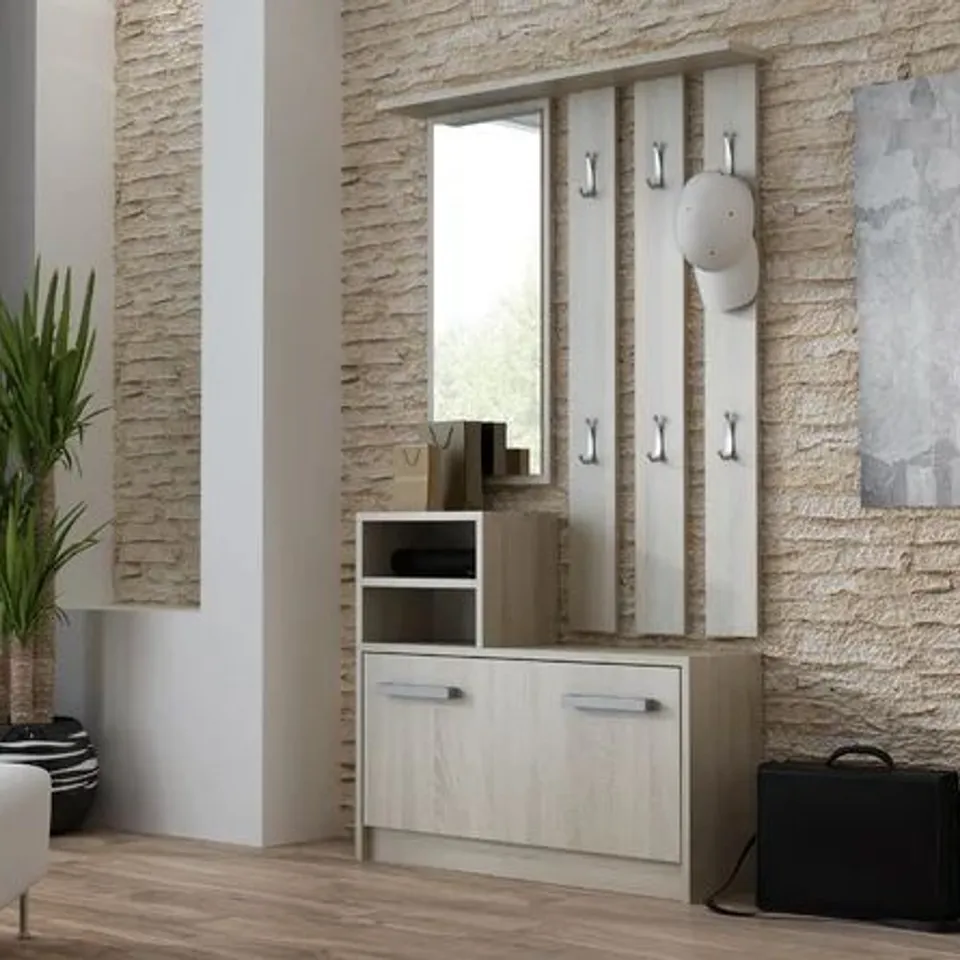 BOXED CENTREVILLE 2 PIECE HALLWAY SET IN TAN