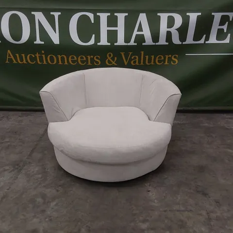 QUALITY DESIGNER ARABELLA FABRIC UPHOLSTERED SWIVEL CHAIR