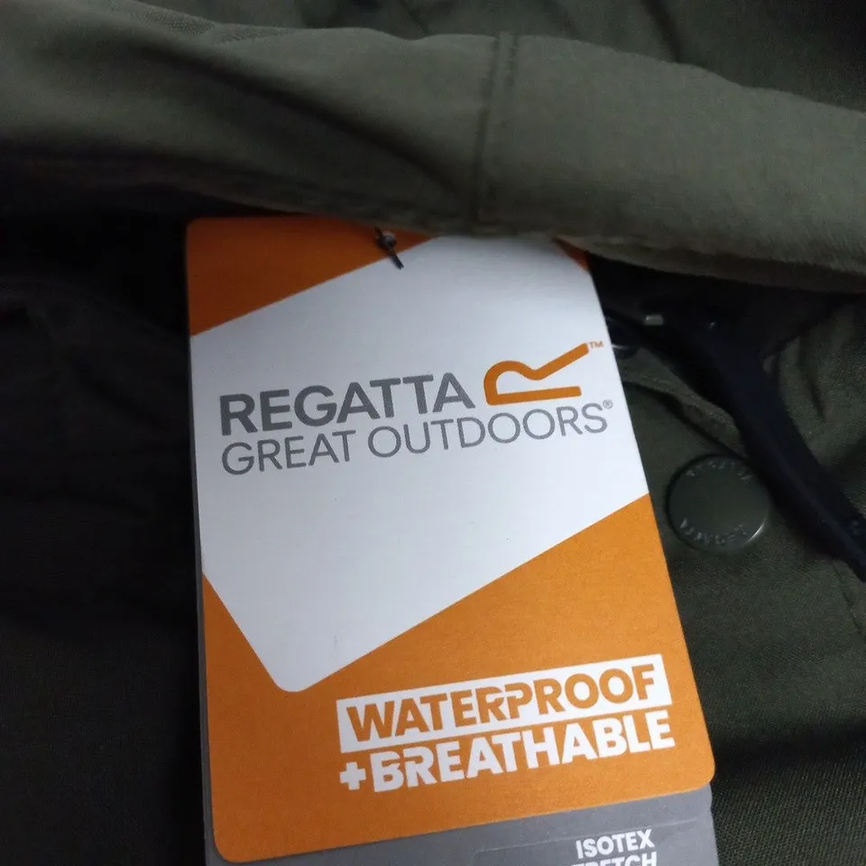 REGATTA GREAT OUTDOORS WATERPROOF JACKET – UK 20 (DARK KHAKI) THERMOGUARD ISOTEX STRETCH 15000