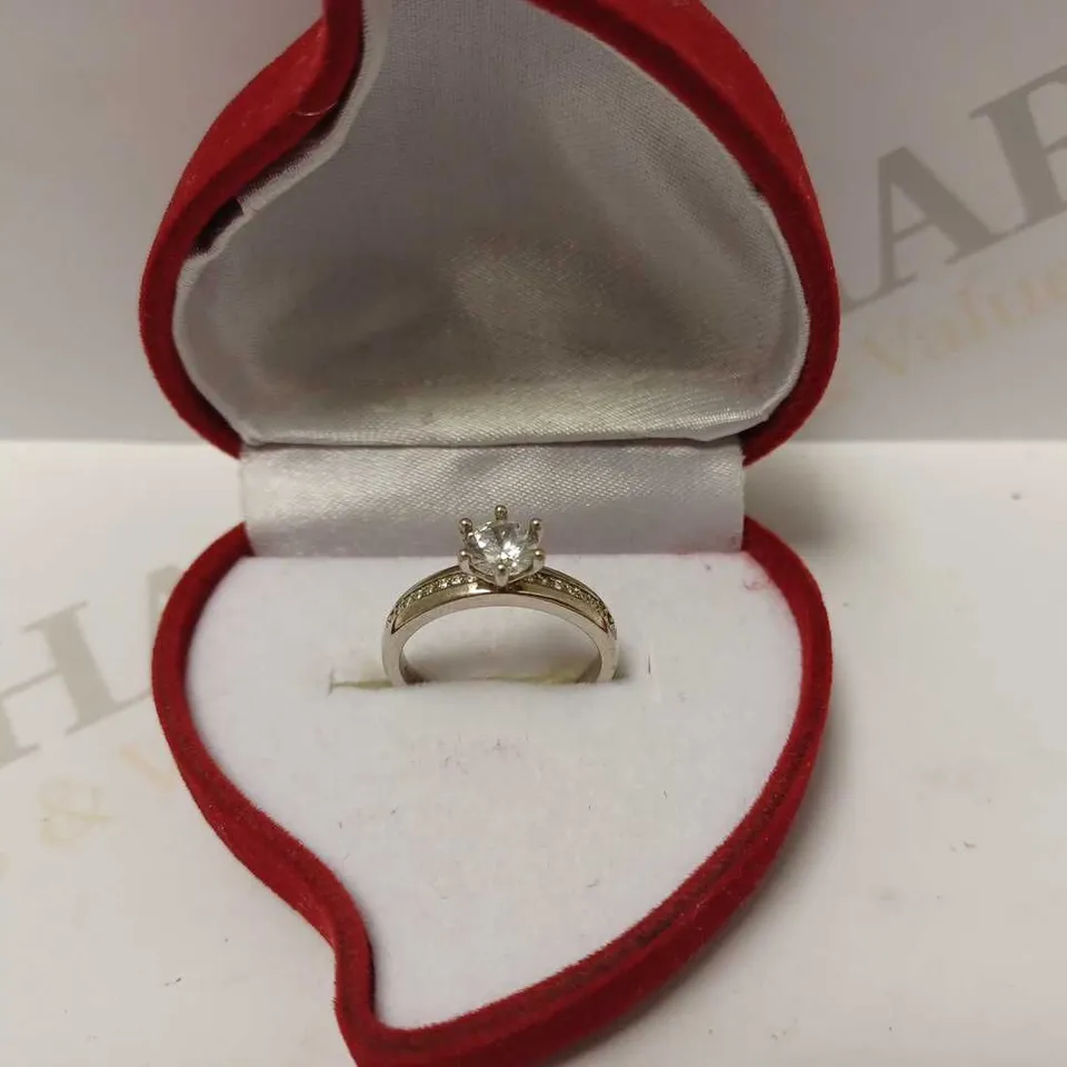 DESIGNER SILVER DIAMANTE CLAW RING 