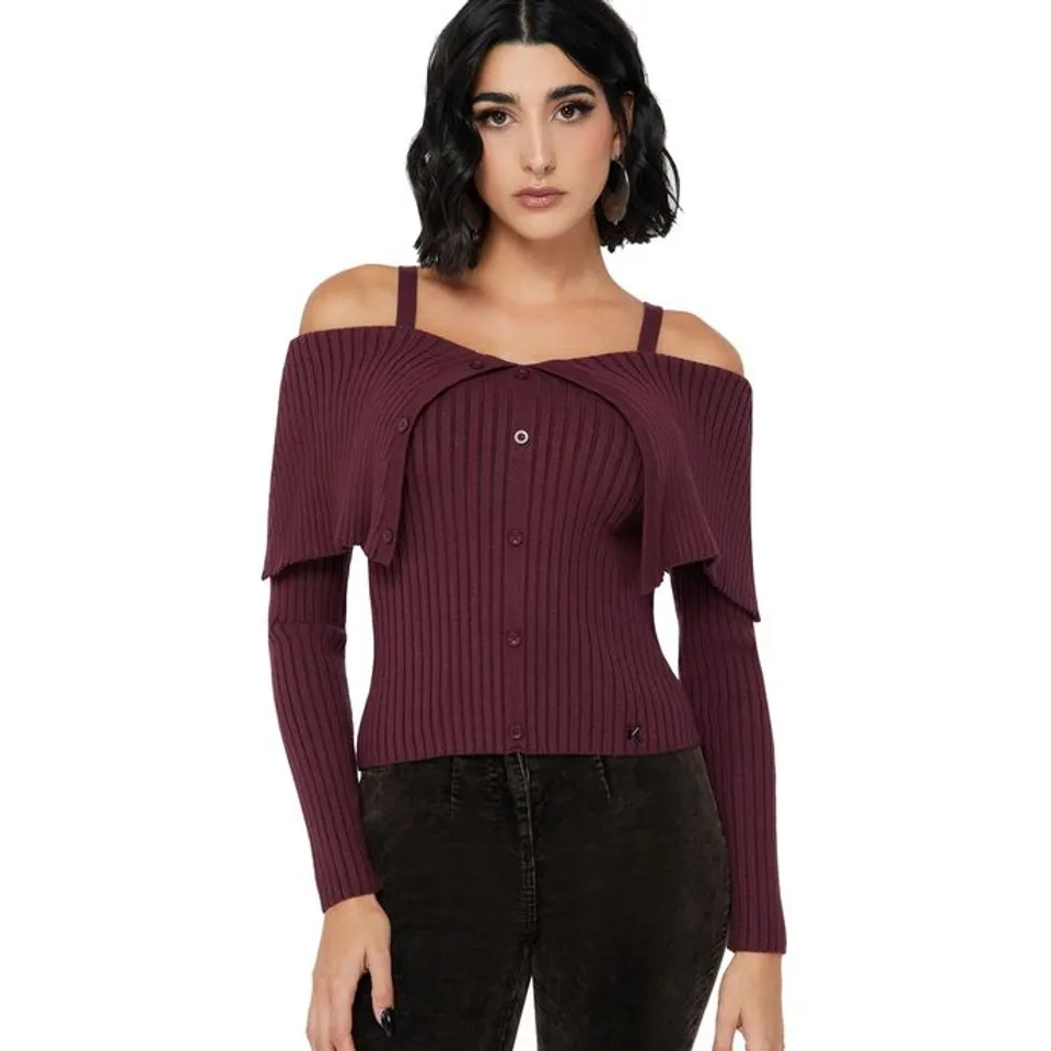 BRAND NEW BAGGED KILLSTAR - DUSK EMPRESS - PURPLE WOMEN'S OFF-THE-SHOULDER TOP SIZE M