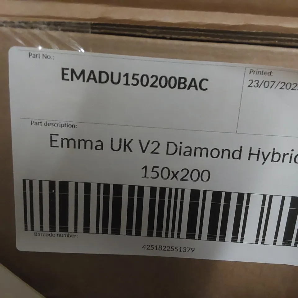 BRAND NEW BOXED EMMA UK V2 DIAMOND HYBRID 150 x 200CM KING SIZE MATTRESS 