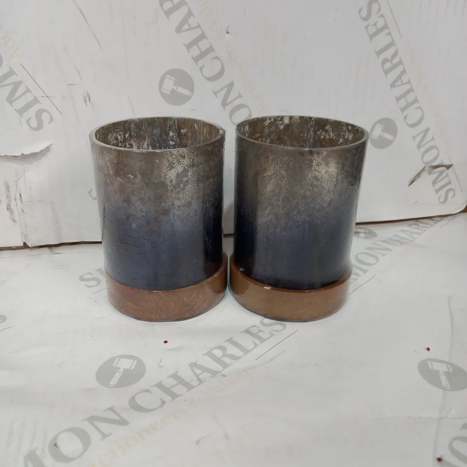 MY HOME STORIES SET OF 2 OMBRE TEALIGHT CANDLE HOLDER