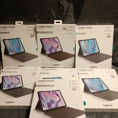 LOT OF 7 ASSORTED LOGITECH COMBO TOUCH KEYBOARD CASES FOR IPAD - FRENCH AND GERMAN