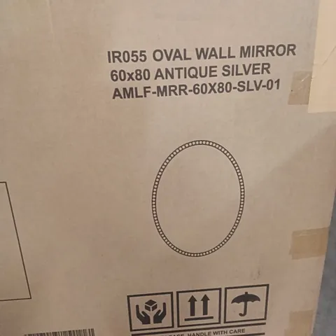 BOXED HOME GARDEN DIRECT WALL MIRROR ANTIQUE SILVER 60X80 (1 BOX)