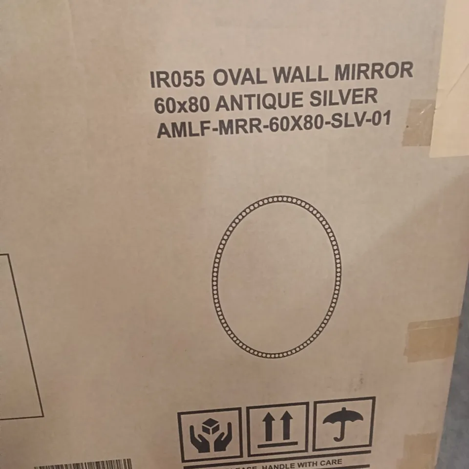 BOXED HOME GARDEN DIRECT WALL MIRROR ANTIQUE SILVER 60X80 (1 BOX)