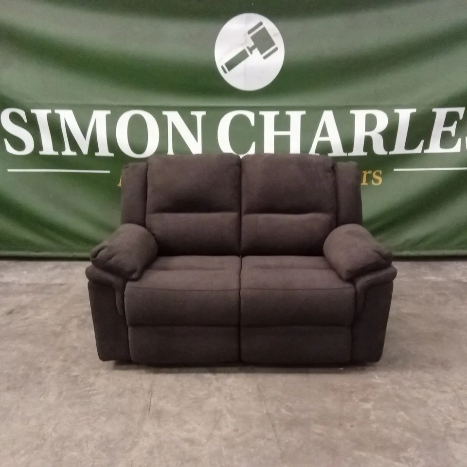 ALBION FABRIC 2 SEATER HIGH BACK MANUAL RECLINER SOFA - CHARCOAL RRP £579