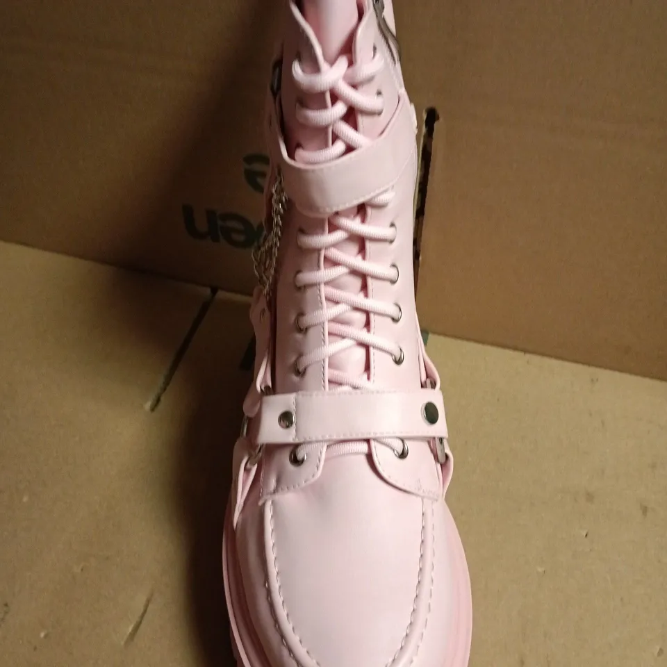 BOXED KOI FAMILY PASTEL PINK PLATFORM BOOTS - UK6
