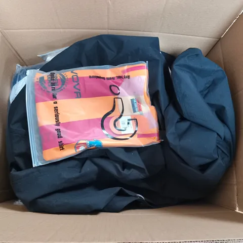 LARGE BOX OF APPROXIMATELY 25 ASSORTED CLOTHING ITEMS IN VARIOUS COLOURS, STYLES AND SIZES - COLLECTION ONLY