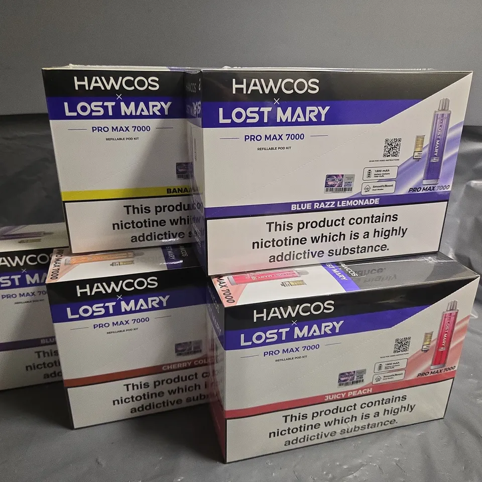 LOT OF 5 SEALED LOST MARY HAWCOS PRO MAX 7000 REFILLABLE POD KITS