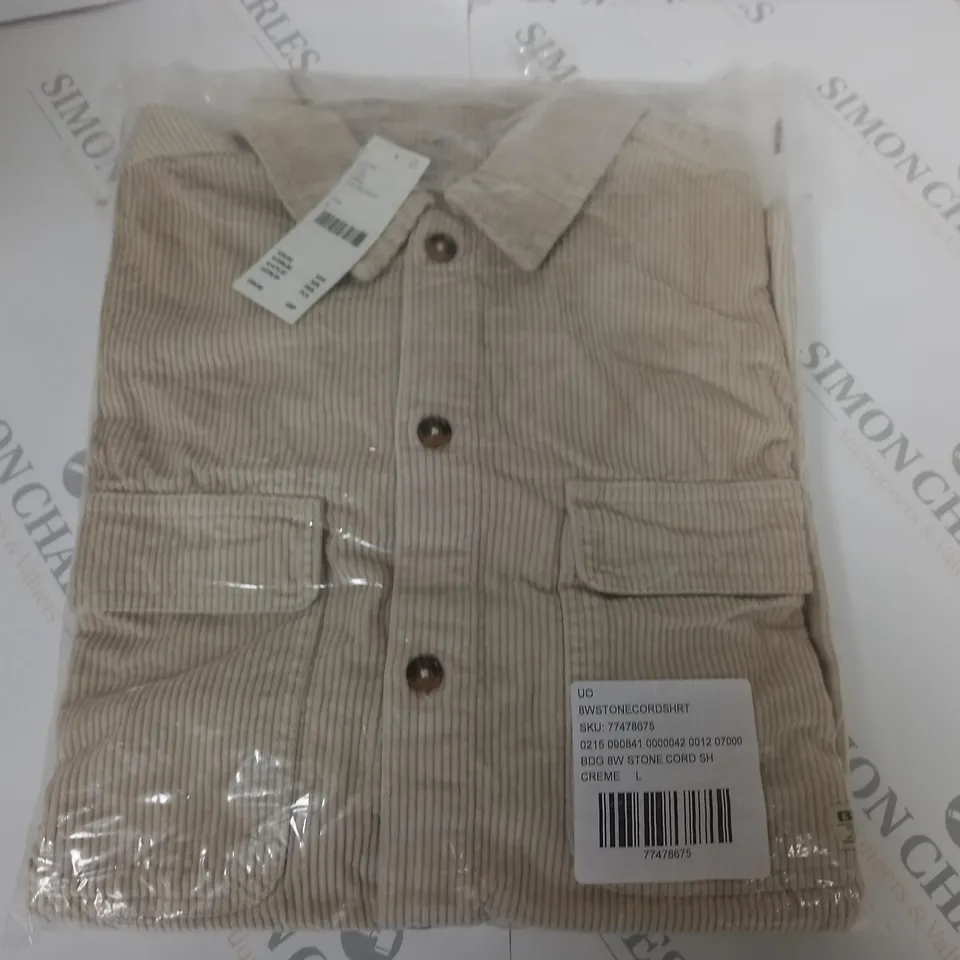BAGGED URBAN OUTFITTERS STONE CORD SHIRT - L