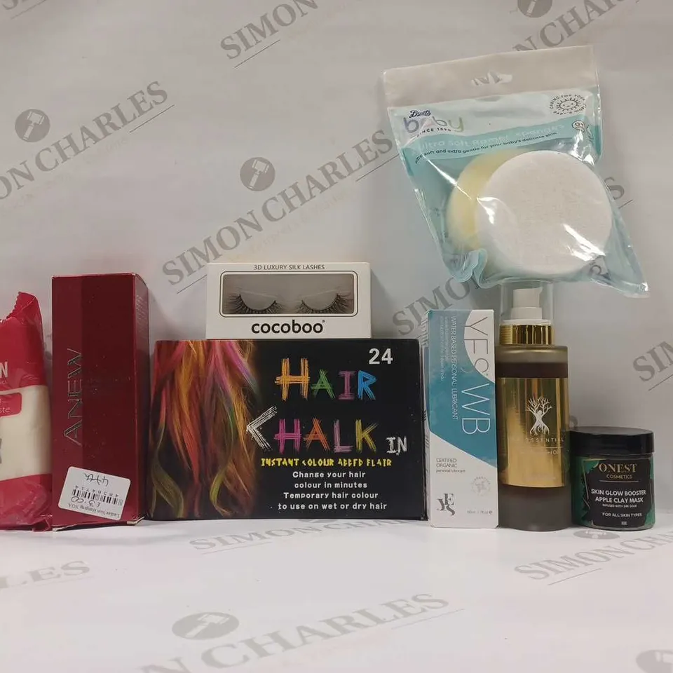 BOX OF APPROX 20 ASSORTED ITEMS TO INCLUDE - BOOTS BABY SPONGES - HAIR CHALK INSTAND COLOUR - YES WB LUBRICANT ECT 