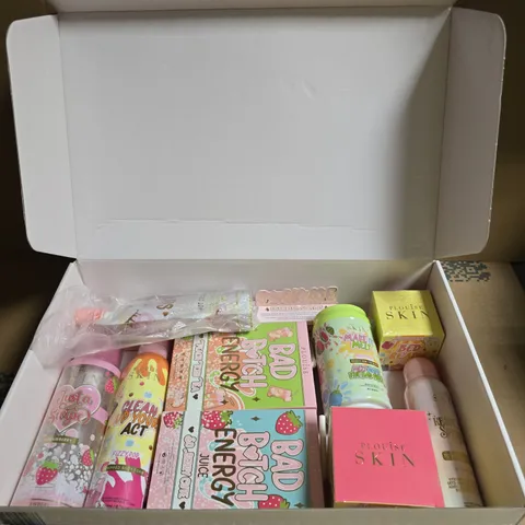PLOUISE BEAUTY BOX TO INCLUDE STRAWBERRY EXTRACT MICELLAR WATER, BAD BITCH ENERGY LIP DUO AND MAKE IT MELT MAKE UP WIPES