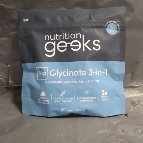 SEALED NUTRITION GEEKS MAGNESIUM GLYCINATE 3 IN 1 90 CAPSULES