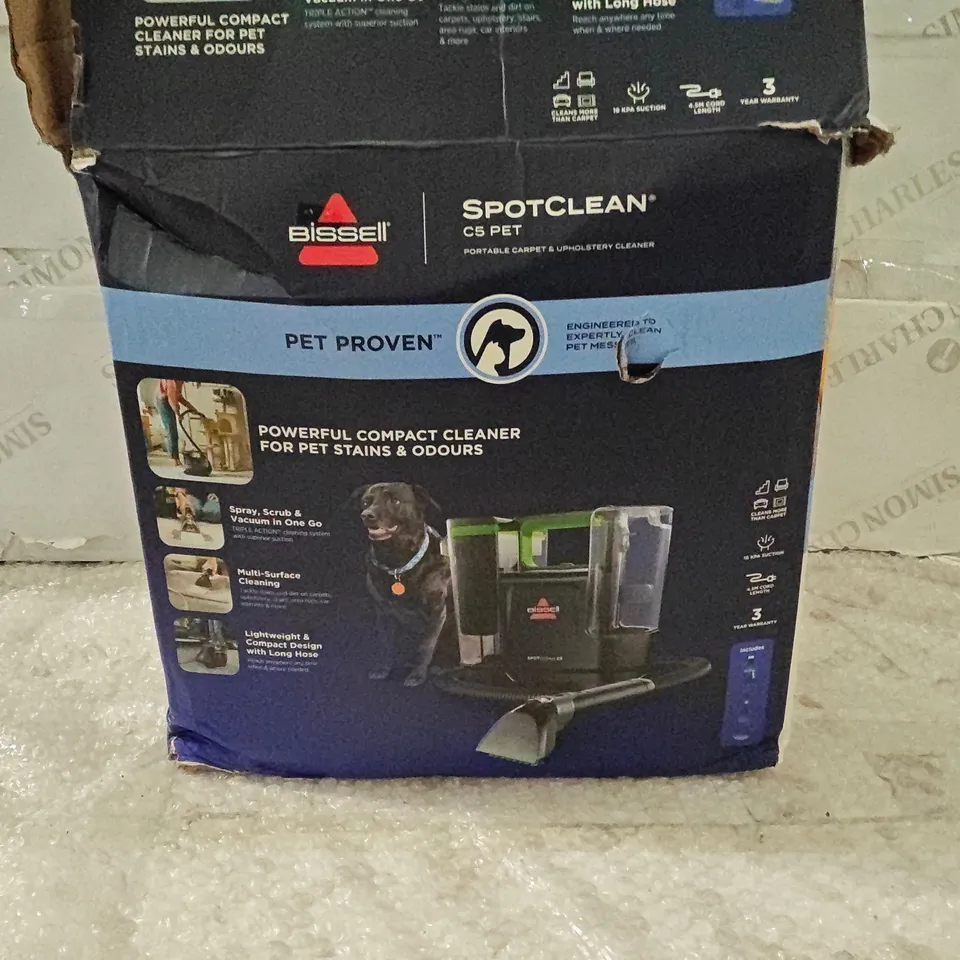 BISSELL SPOTCLEAN CS PET PORTABLE CARPET & UPHOLSTERY CLEANER – BOXED