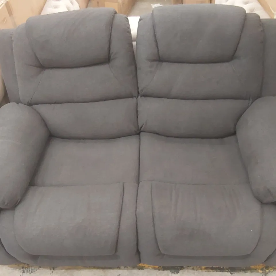 QUALITY DESIGNER FABRIC UPHOLSTERED 2-SEATER MANUAL RECLINER SOFA 