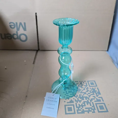 6X GISELA GRAHAM GREEN CANDLESTICK HOLDERS