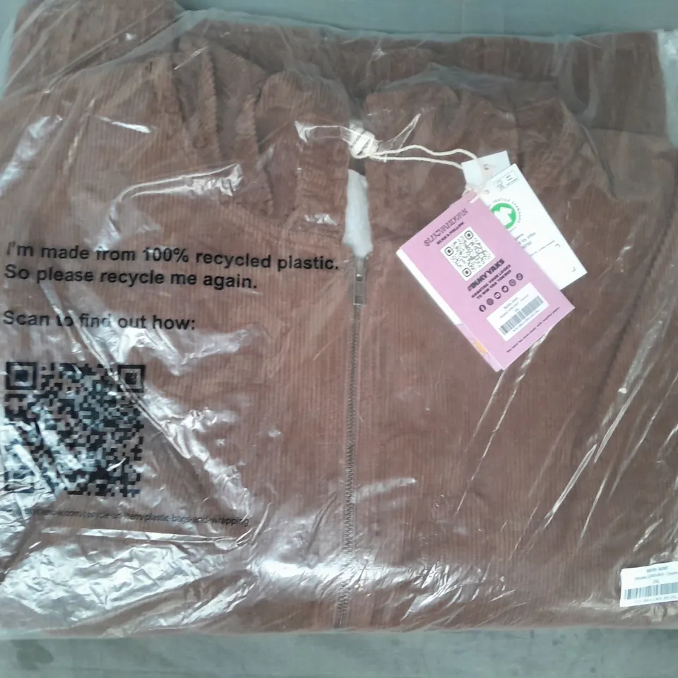 LUCY & YAK ORGANIC CORDUROY WESLEY JACKET IN CHESTNUT SIZE 2XL