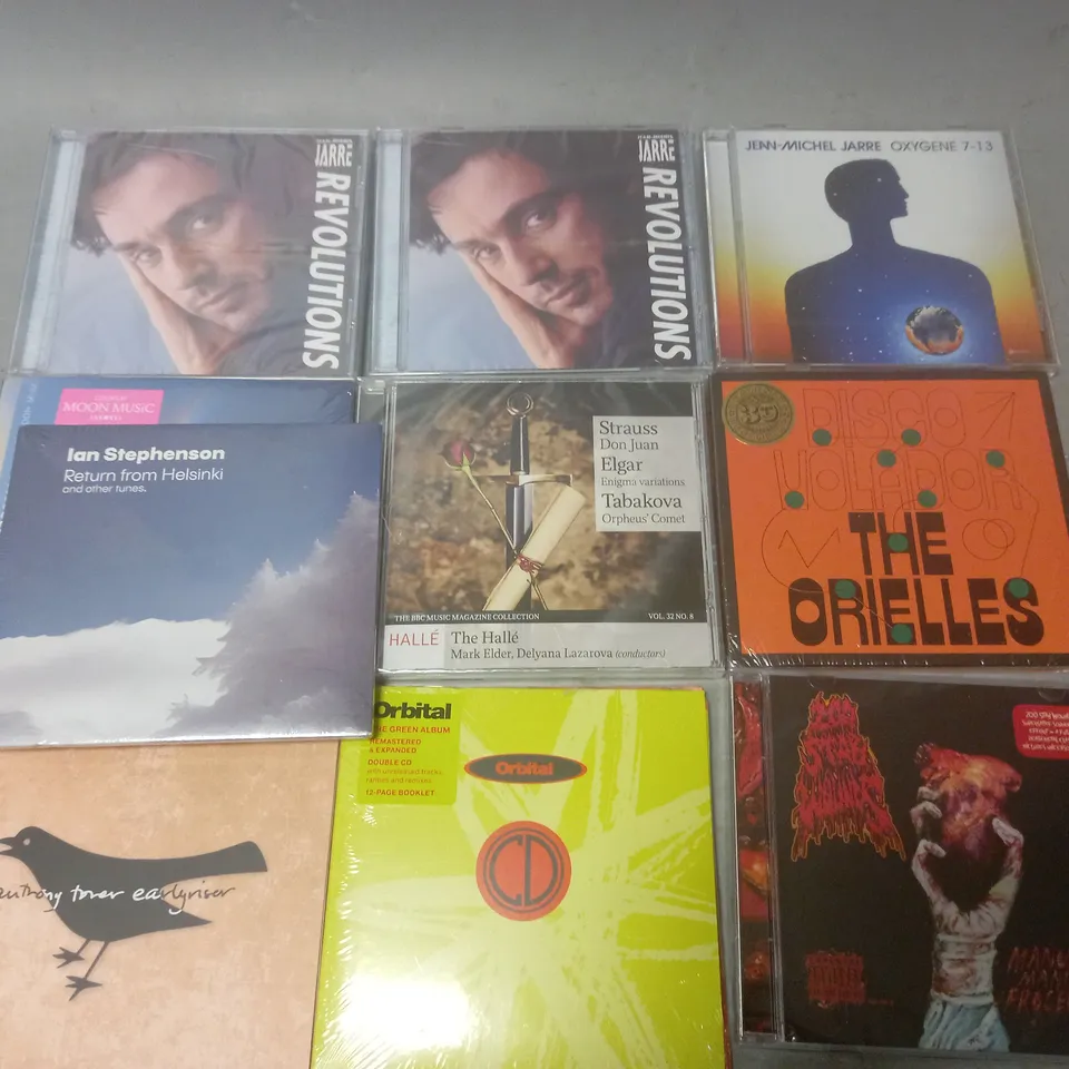 LOT OF ASSORTED MUSIC ITEMS TO INCLUDE ORBITAL THE GREEN ALBUM, JEAN-MICHAEL REVOLUTIONS AND JAMES YUMMY