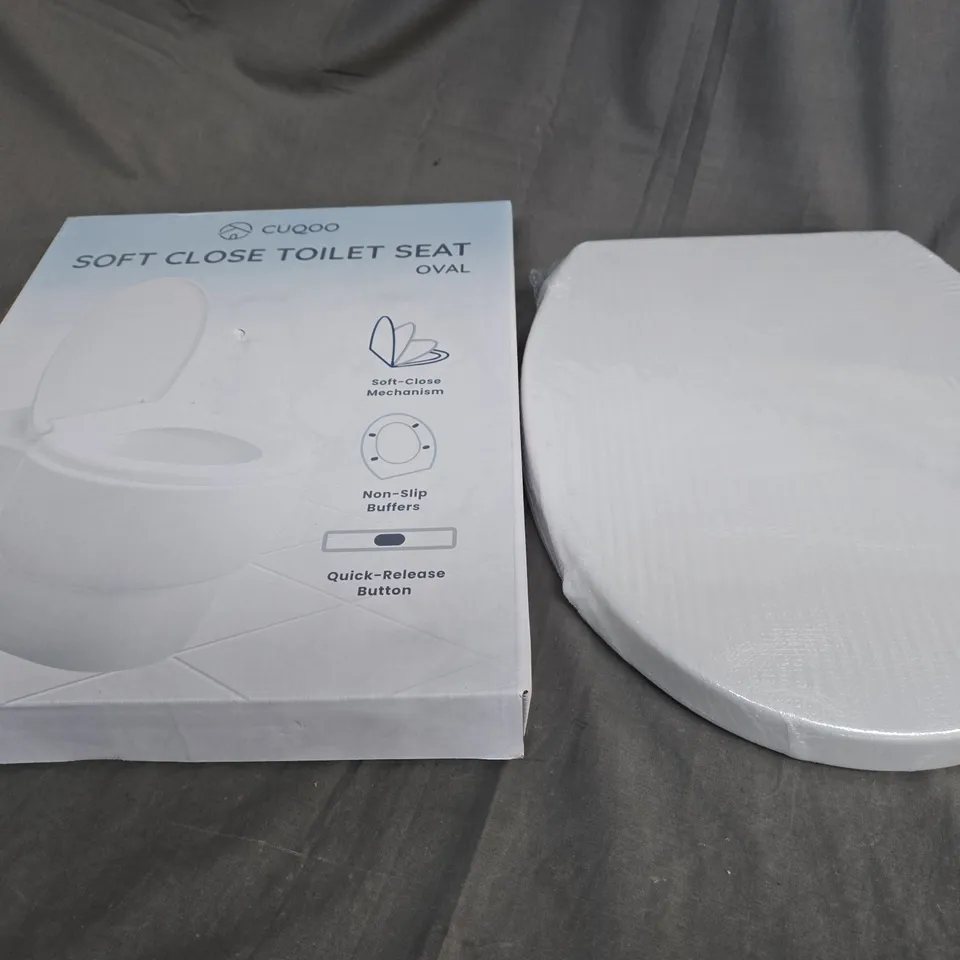 SEALED CUQOO SOFT CLOSE TOILET SEAT OVAL SHAPE