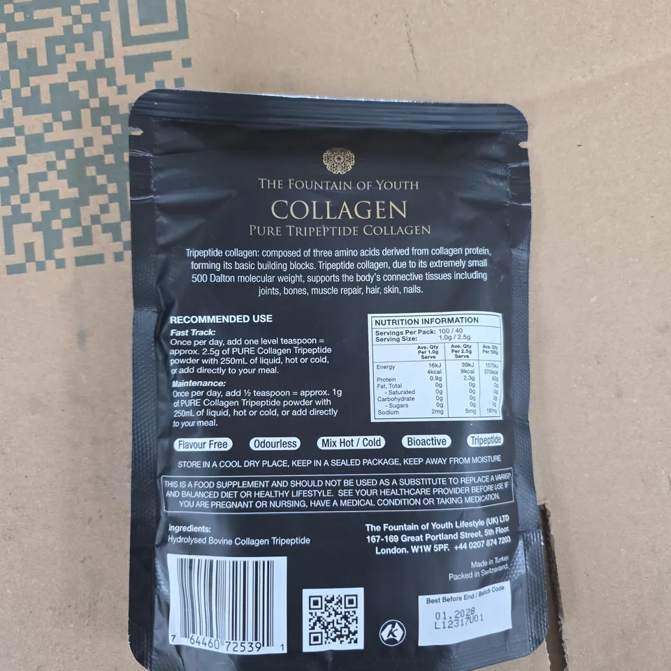 THE FOUNTAIN OF YOUTH COLLAGEN – PURE TRIPEPTIDE COLLAGEN 100 G POWDER
