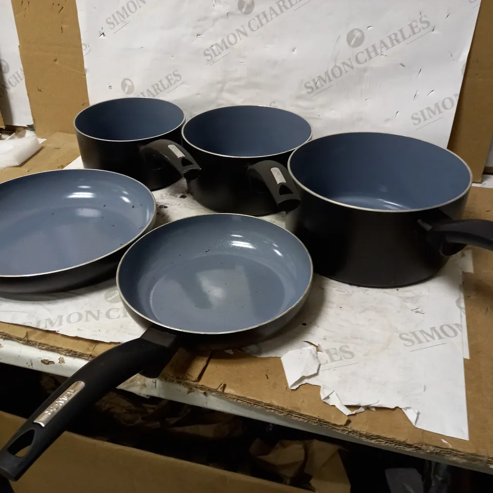 TOWER CERAMIC COASTED SAUCEPAN SET 