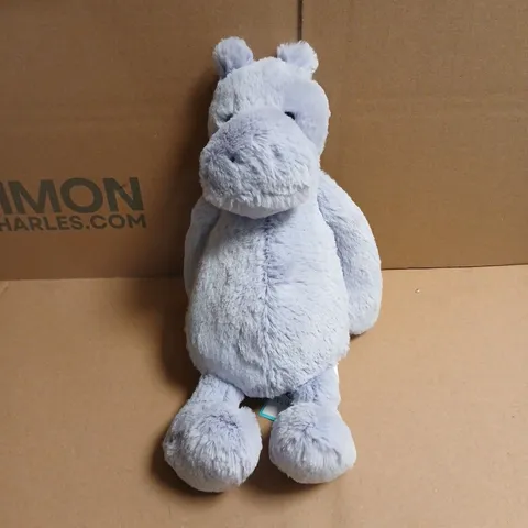 JELLYCAT BASHFUL HIPPO SOFT TOY IN BRANDED BLUE BAG