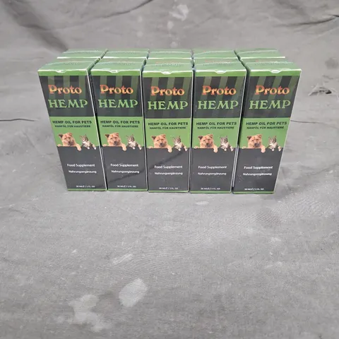 LOT OF 10 SEALED PROTO HEMP HEMP OIL FOR PETS FOOD SUPPLEMENT 30ML