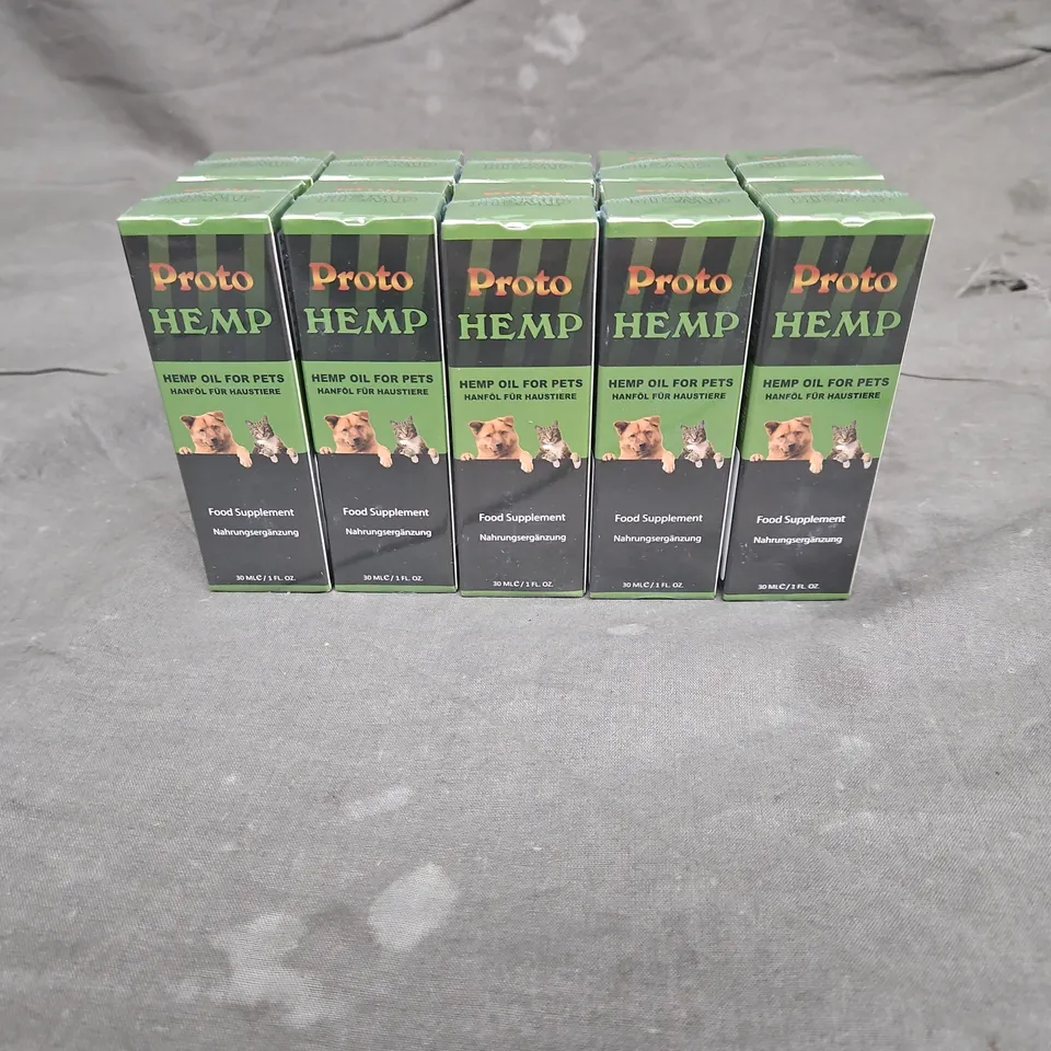 LOT OF 10 SEALED PROTO HEMP HEMP OIL FOR PETS FOOD SUPPLEMENT 30ML