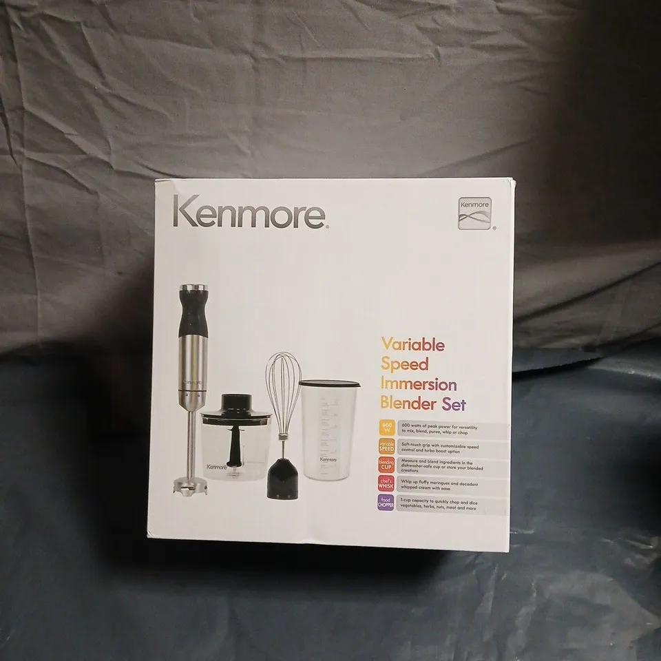 KENMORE VARIABLE SPEED IMMERSION BLENDER SET – BOXED