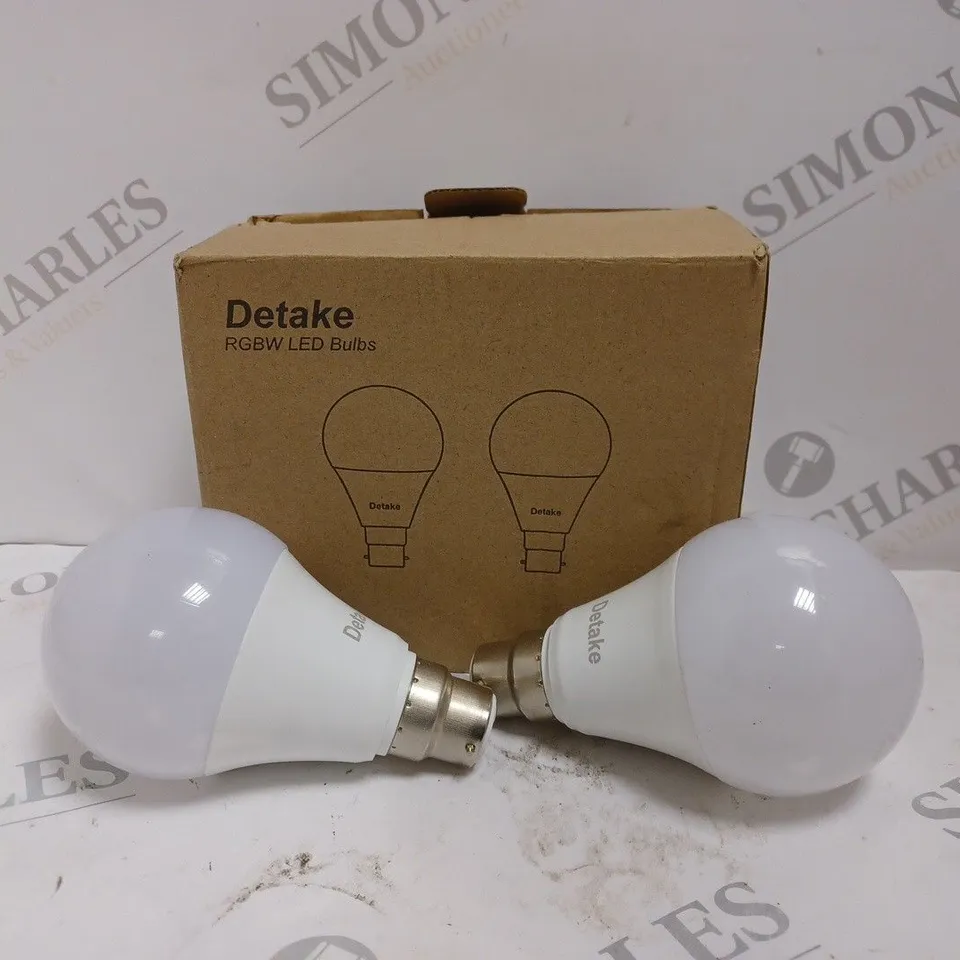 TWO DETAKE RGBW LED BULBS 
