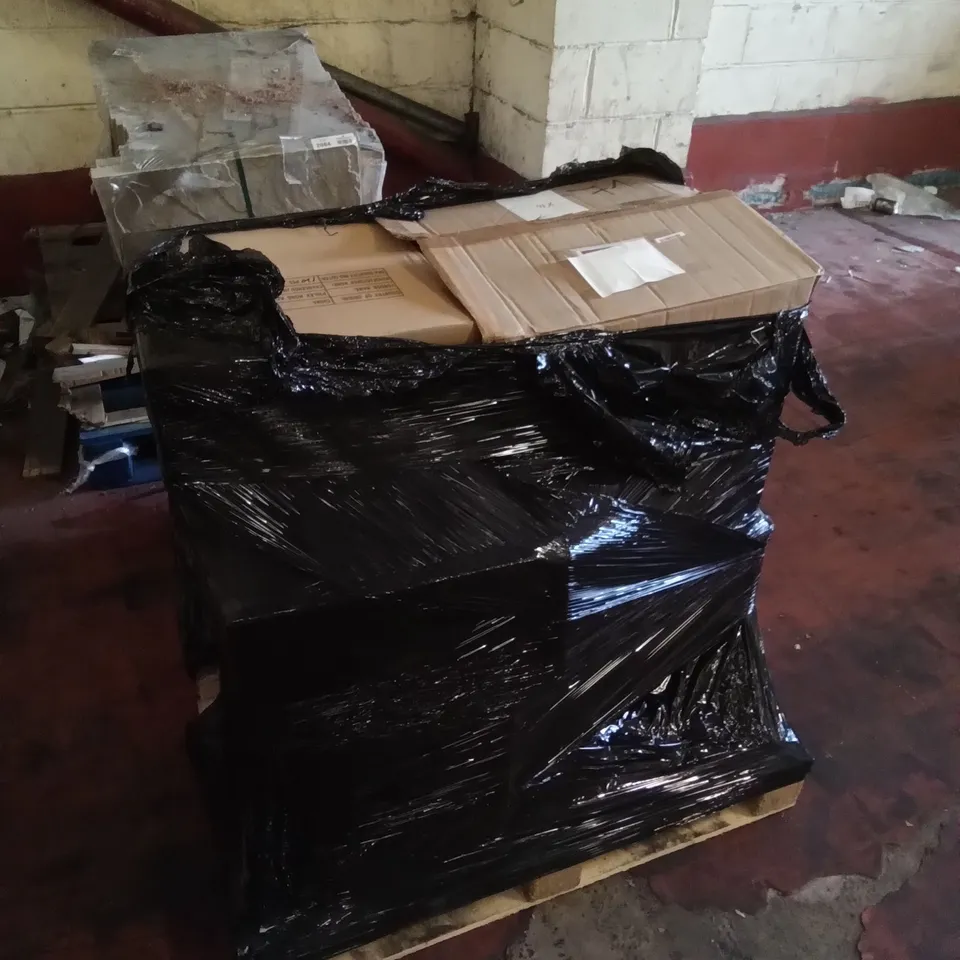 PALLET OF ASSORTED ELECTRONICS INCLUDING SLX 2 PHONO TO 2 PHONO CABLE, SLX OUTDOOR BROADBAND SPLITTER, TWIN RCA COUPLERS