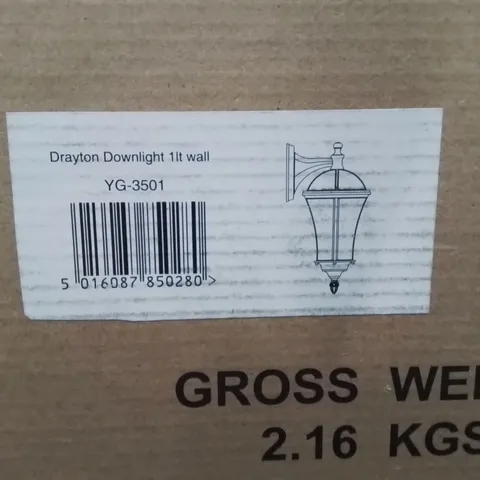 BOXED ENDON DRAYTON OUTDOOR WALL LIGHT BLACK