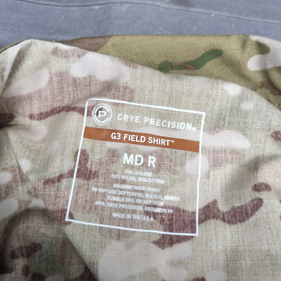 CRYE PRECISION G3 FIELD SHIRT – CAMOUFLAGE PATTERN, MEN'S MEDIUM REGULAR