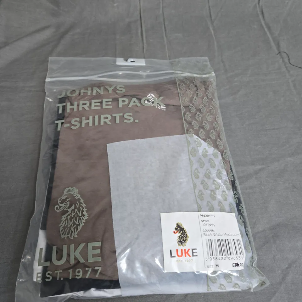 LUKE 1977 JOHNYS THREE PACK T-SHIRTS SIZE M