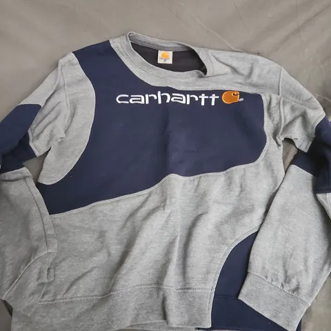 CARHARTT SWEATSHIRT – GREY WITH NAVY PANELS, M TALL