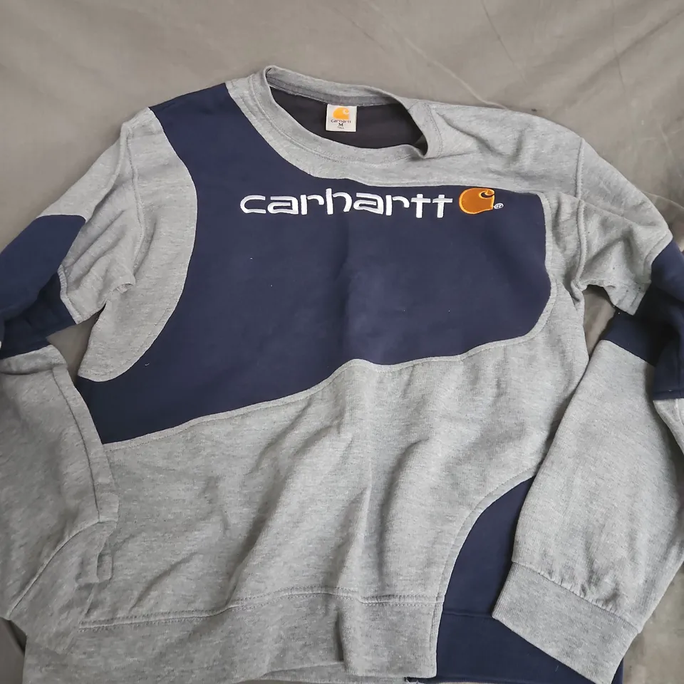 CARHARTT SWEATSHIRT – GREY WITH NAVY PANELS, M TALL